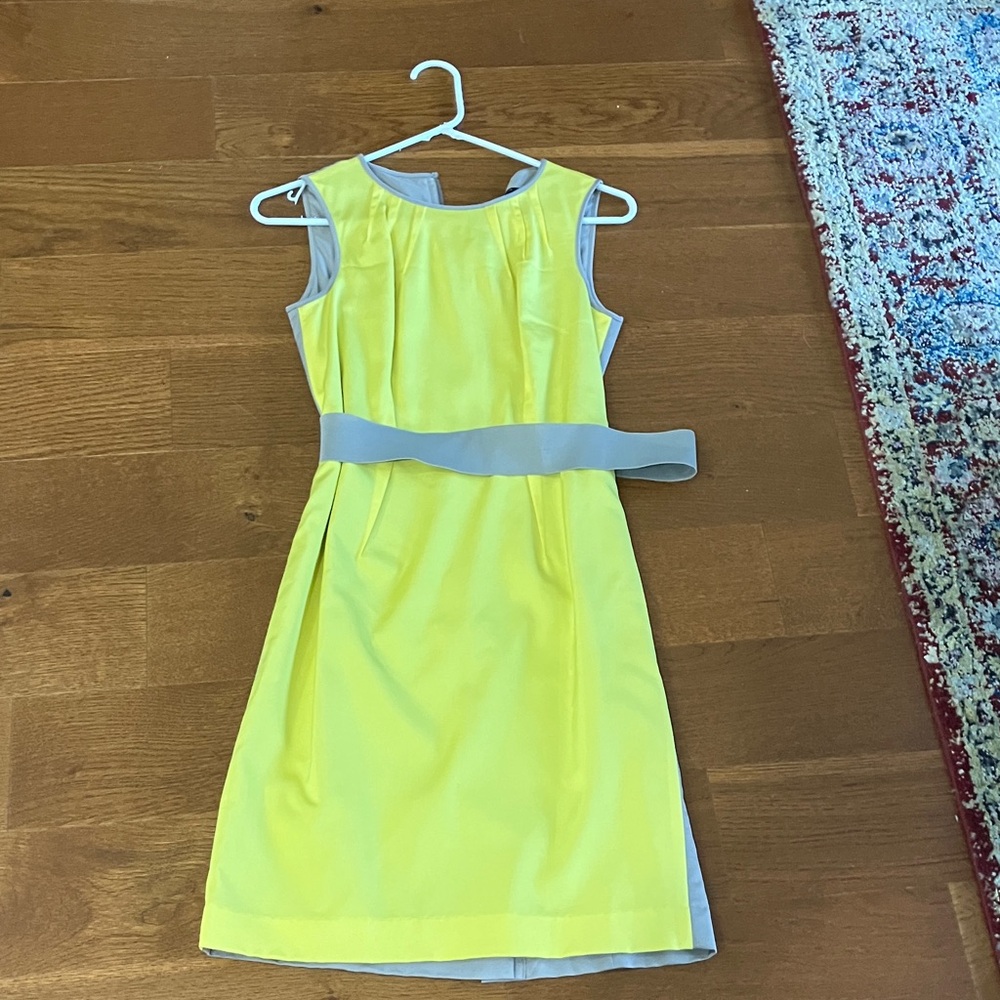 LIKE NEW Ann Taylor Yellow and Gray Dress